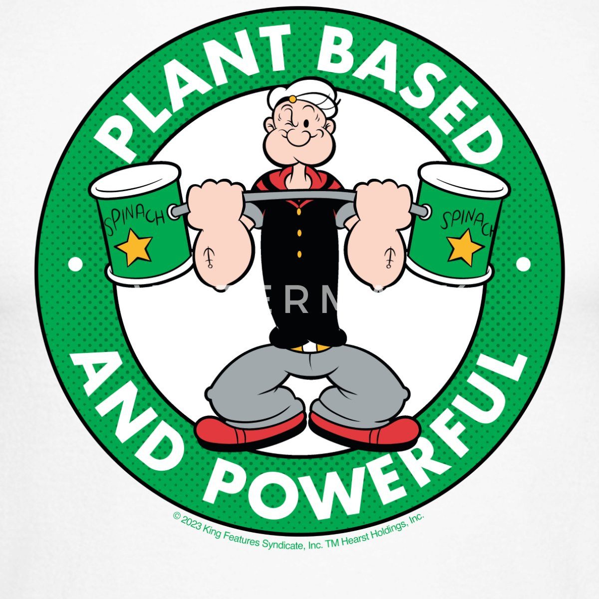 Spreadshirt T-Shirt Popeye Logo Plant Based And Powerful Baseball Langarmshirt Herren (1-tlg)