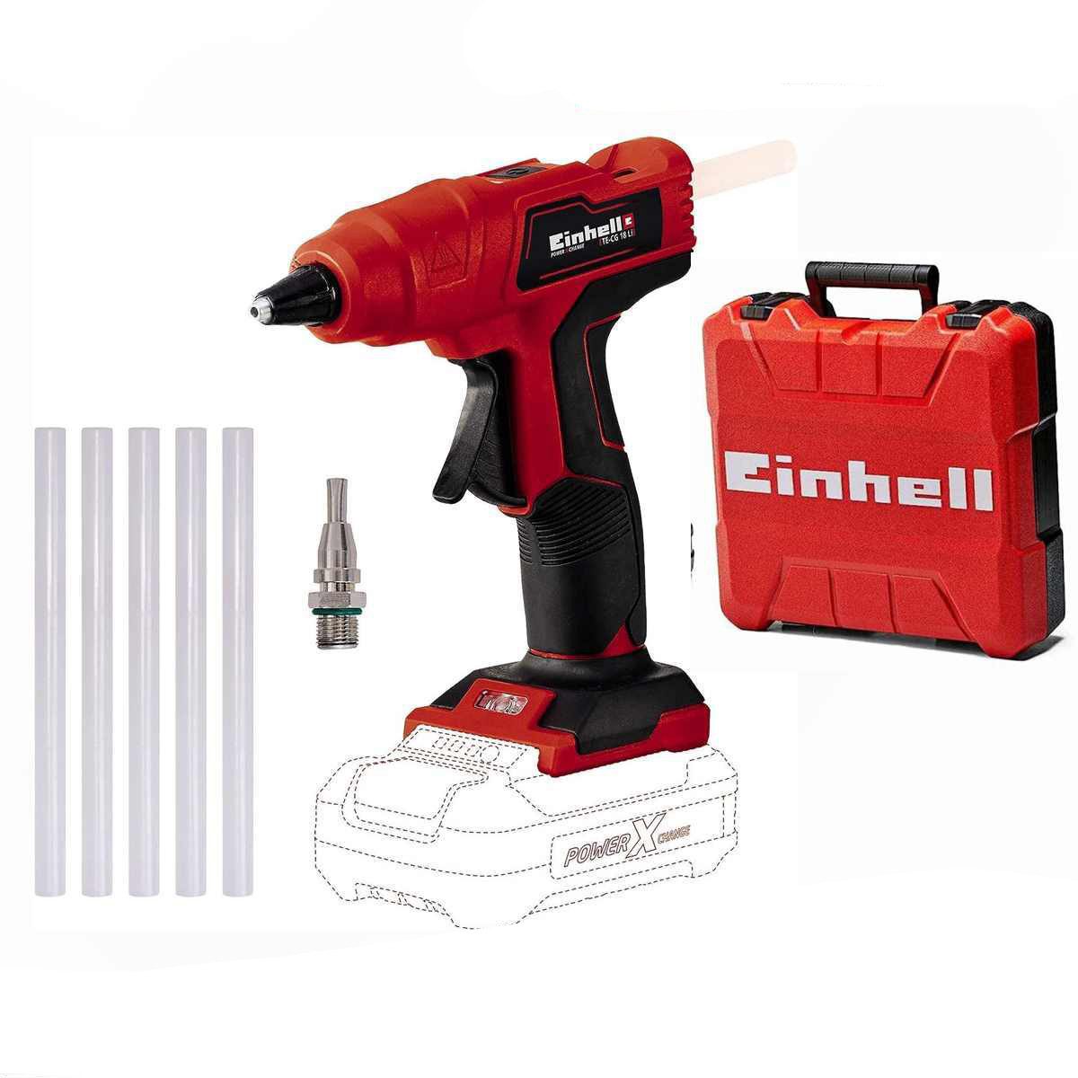 Einhell Heißklebepistole Akku-Heißklebepistole TE-CG 18 Li - Solo mit Koffer