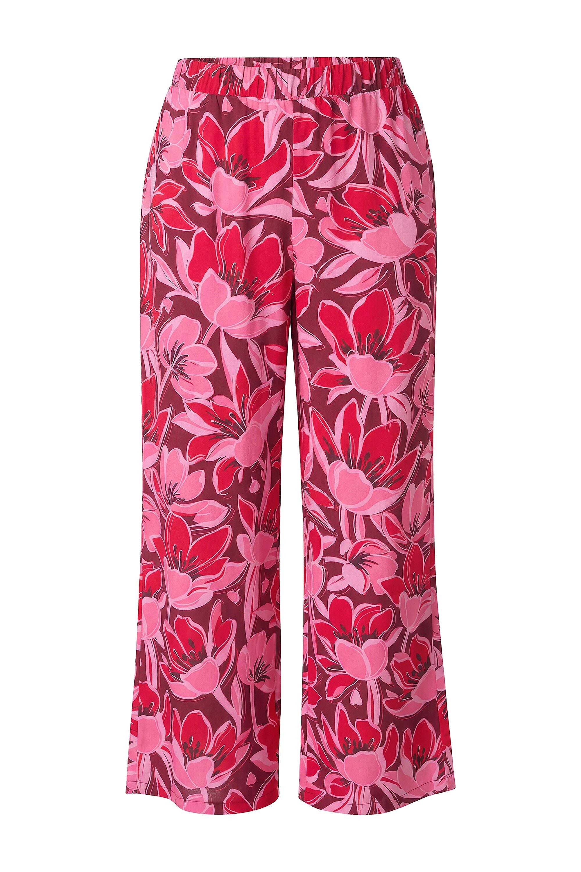 Funktionshose Hose gerades weites Bein Blumenmuster
