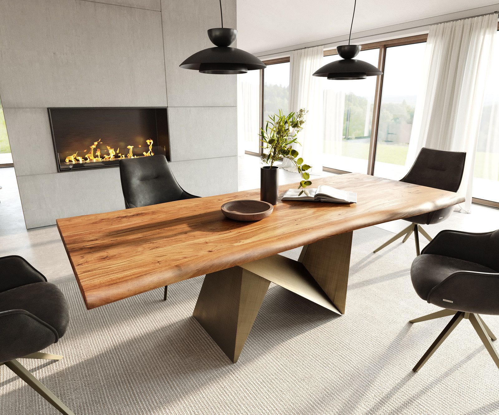 DELIFE Esstisch Edge, Akazie Natur 240x100 günstig online kaufen