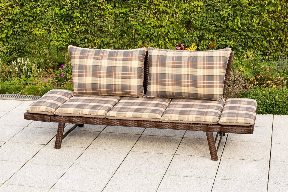 Gartenbank »Daybed Rattan«, Polyrattan, inkl. Wendeauflage