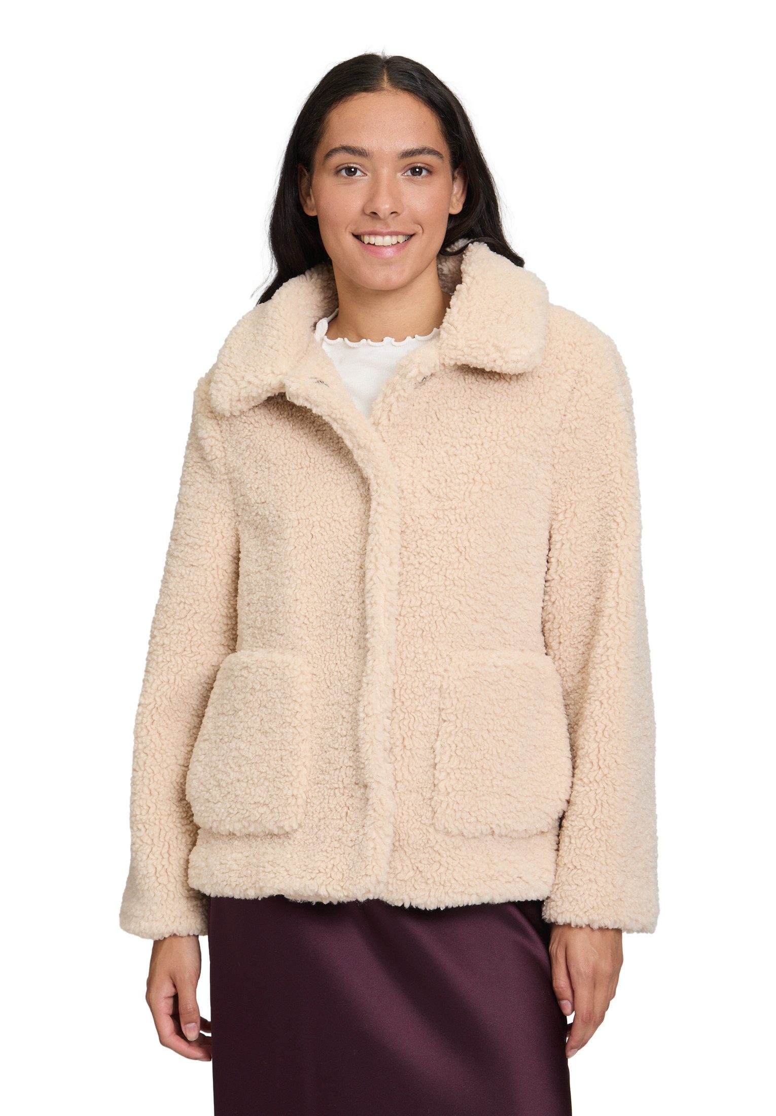 Cartoon Plüschjacke Damen Plüschjacke mit Kragen