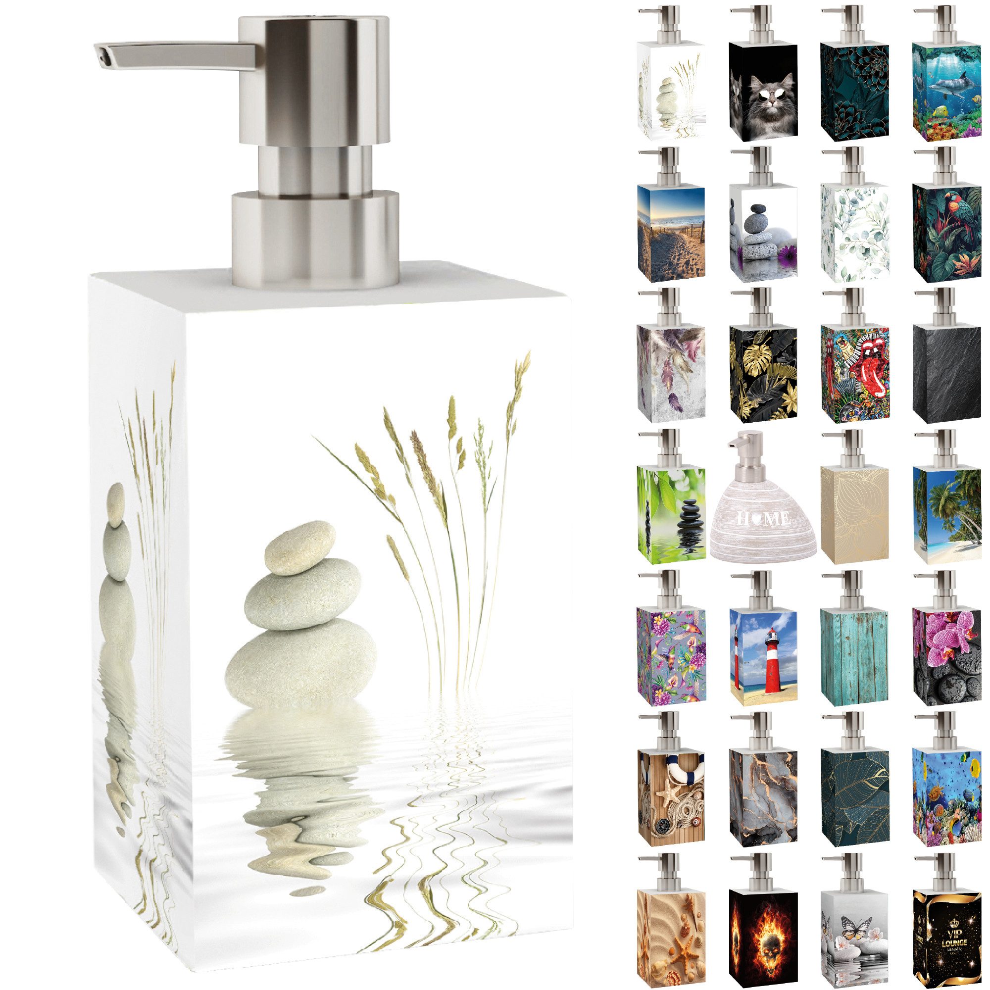 Sanilo Дозаторы мыла mit Motiv, viele schöne Desinfektionsspender zur Auswahl, modernes & stylisches Design, stabile Pumpe, hochwertig