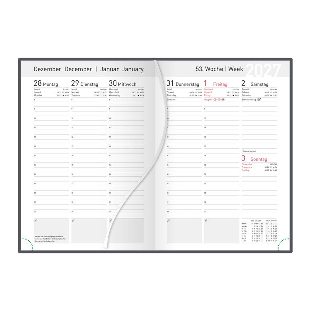 Idena Schreibtischkalender Wochenkalender 2027 XL - schwarz – Bild 2 von 2