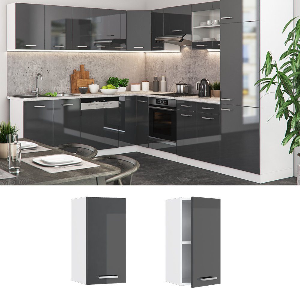 Vicco Hängeschrank R-Line, Anthrazit Hochglanz/Weiß, 30 günstig online kaufen