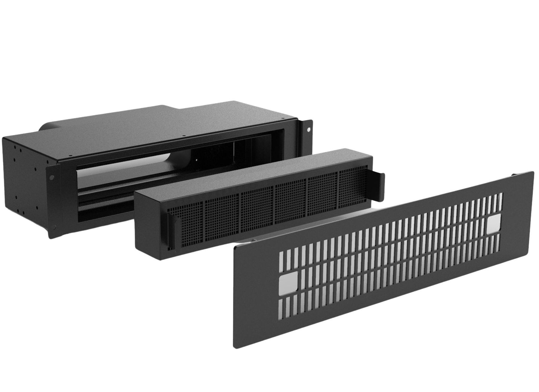 Wallair Montagezubehör Dunstabzugshaube Flachkanal 175x80mm Edelstahl Sockelgitter Lüftungsgitter Downdraft (1 St)