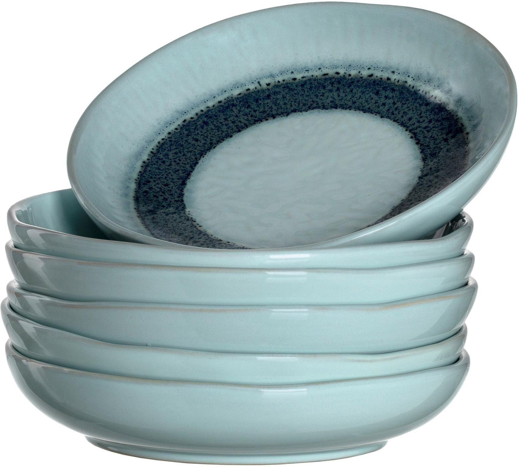LEONARDO Suppenteller Matera, (6 St), Keramik, Ø 21 cm blau