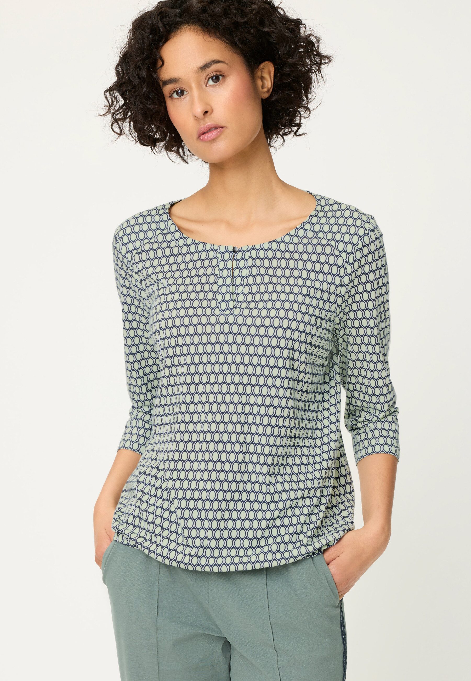 Olsen T-Shirt Shirt mit femininem Tunika-Ausschnitt günstig online kaufen