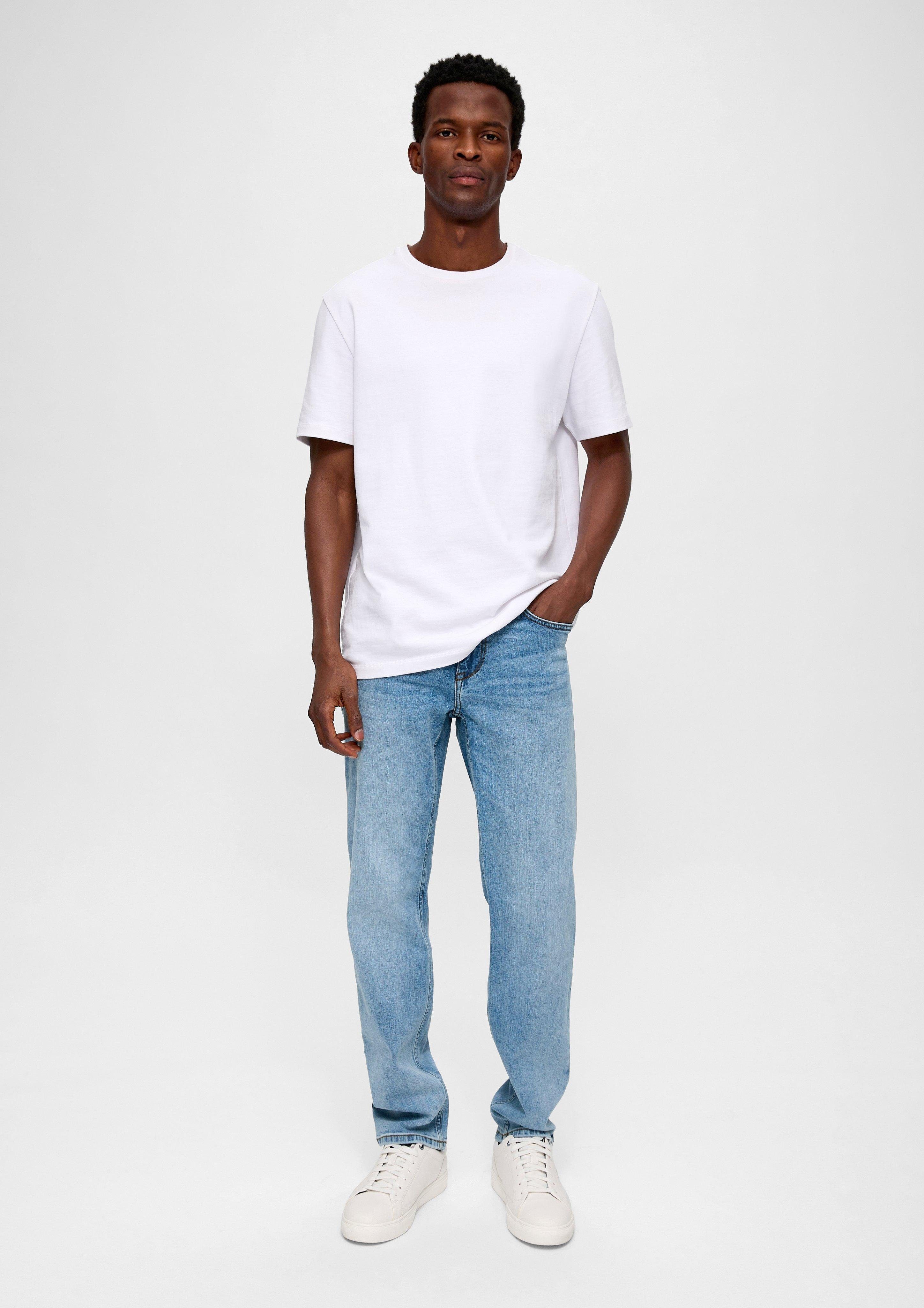 s.Oliver Stoffhose Jeans Nelio / Slim Fit / Mid Rise / Slim Leg / Baumwollstretch Label-Patch