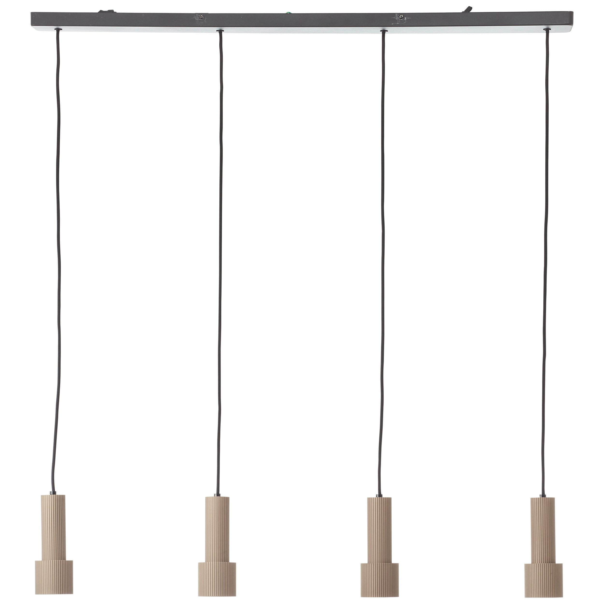 Brilliant Pendelleuchte Cadiz, ohne Leuchtmittel, 150 x 98 cm, 4x GU10 Fassung, kürzbar, Aluminium, schwarz/bronzefarben