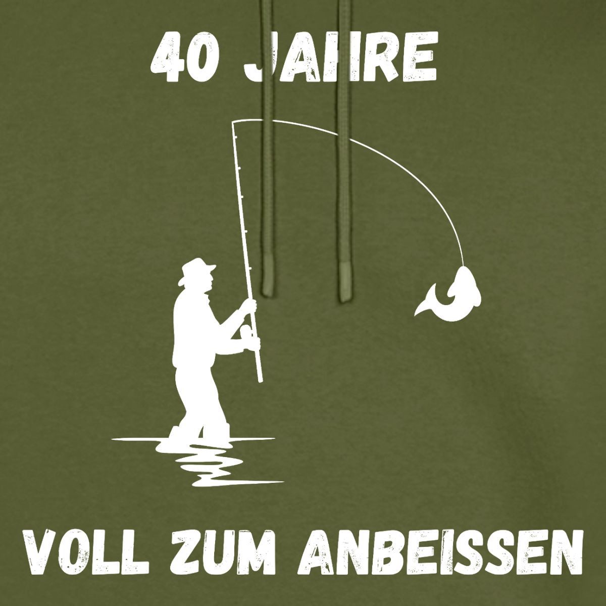 Spreadshirt Hoodie 40ster Geburtstag, Angler, Zum Anbeißen Herren Premium Hoodie (1-tlg)