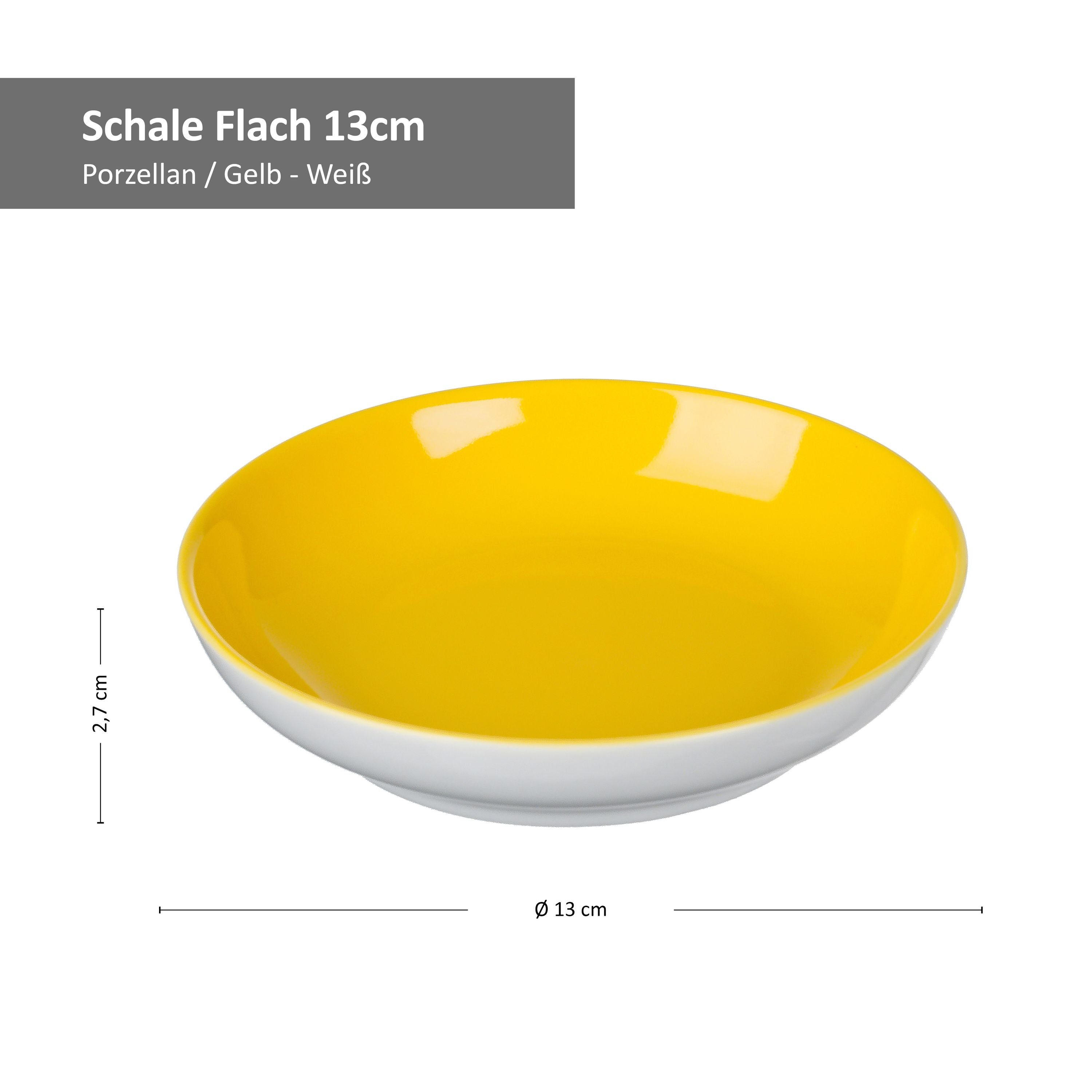Schale Servierschale Doppio 4er 64308, Ritzenhoff Ritzenhoff 13cm Set & Porzellan Gelb flach Breker -