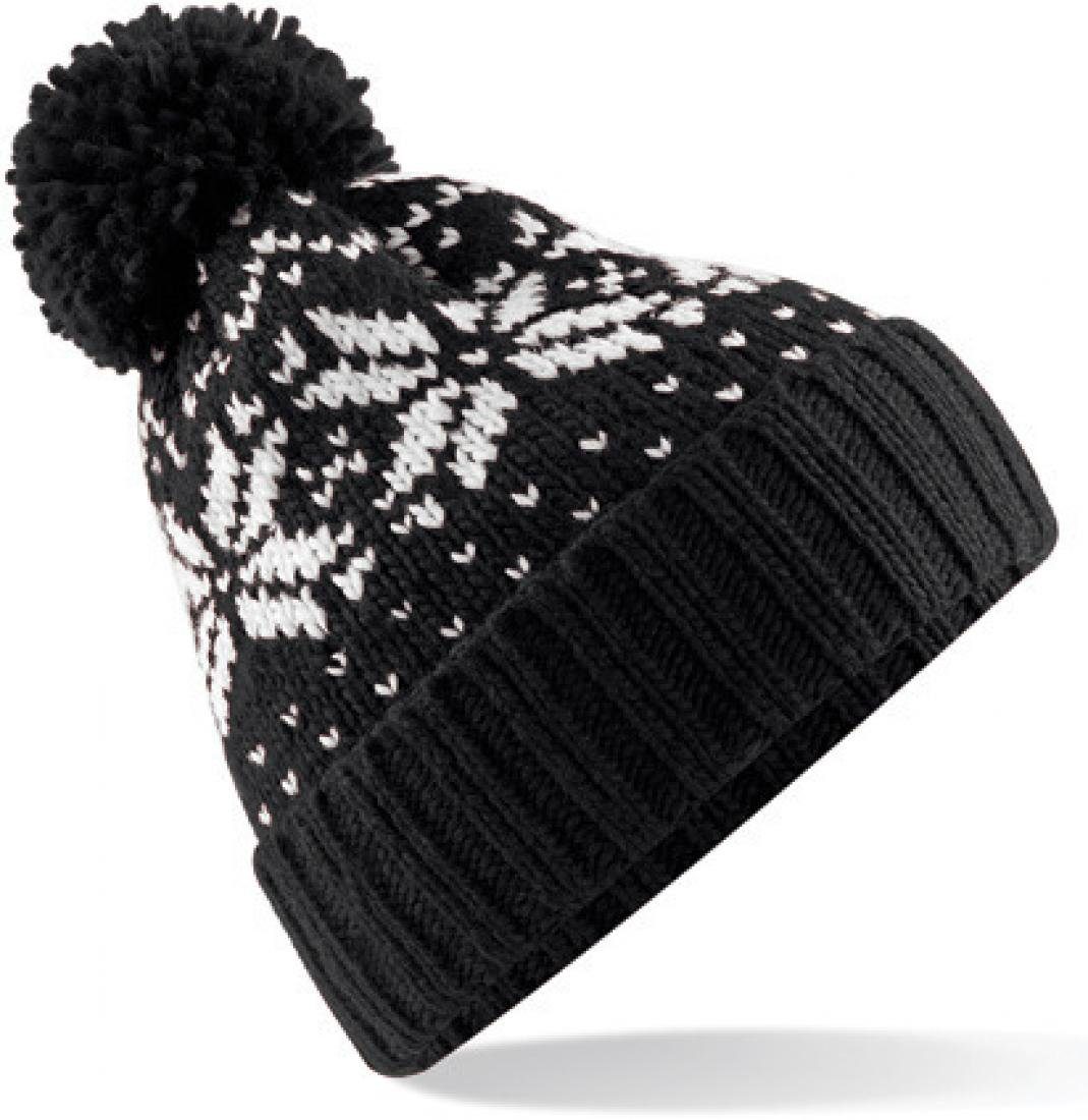 Beechfield® Bommelmütze Fair Isle Snowstar Beanie