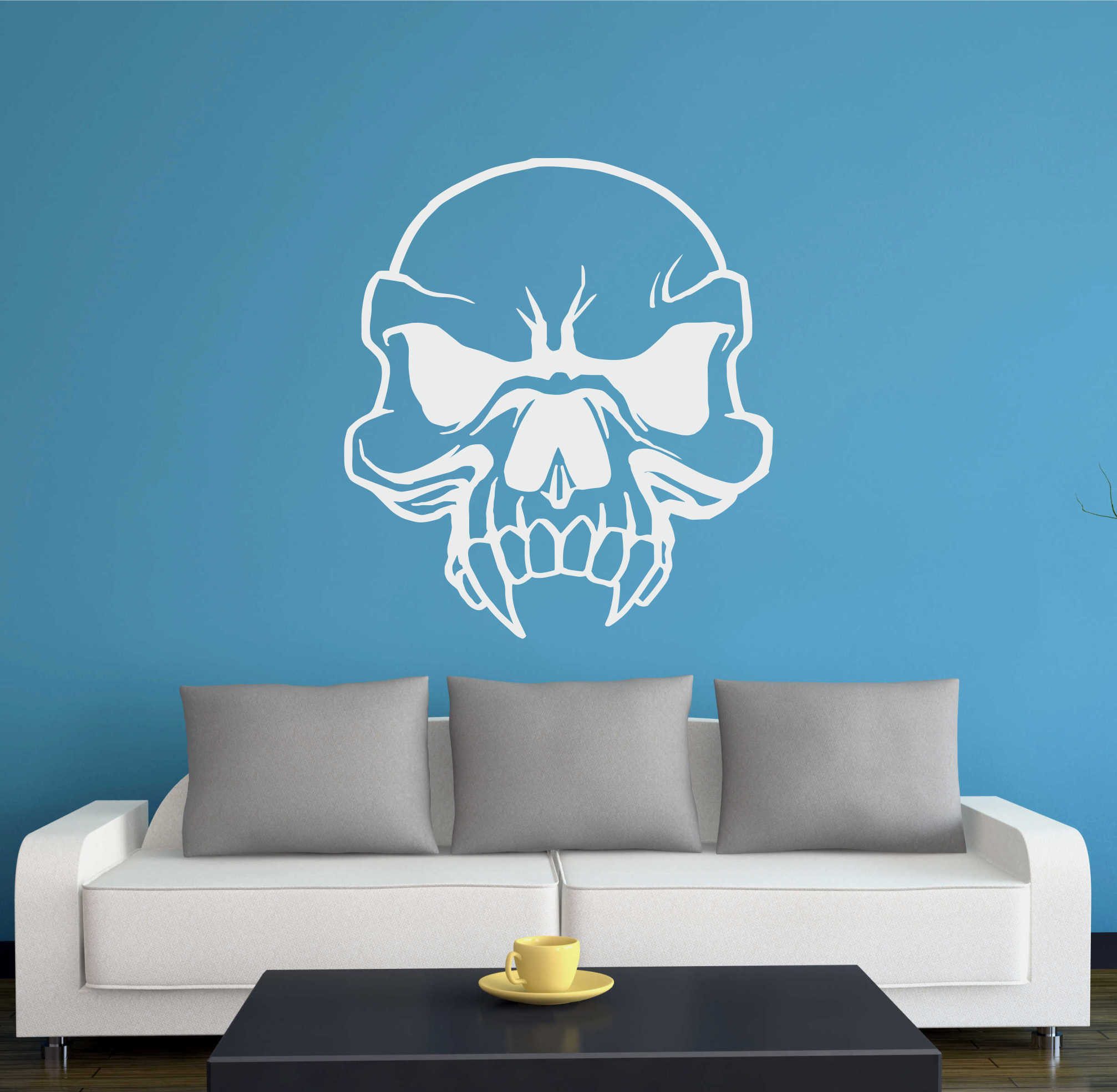 INDIGOS UG Wandtattoo Wandtattoo - Wandaufkleber - w427 Schädel Skelett Skull