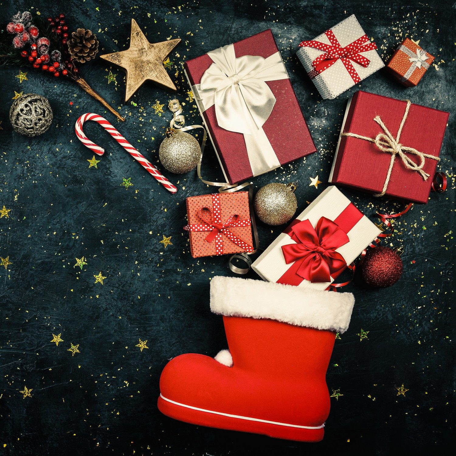 Wallario Möbelfolie Gefüllter Nikolausstiefel