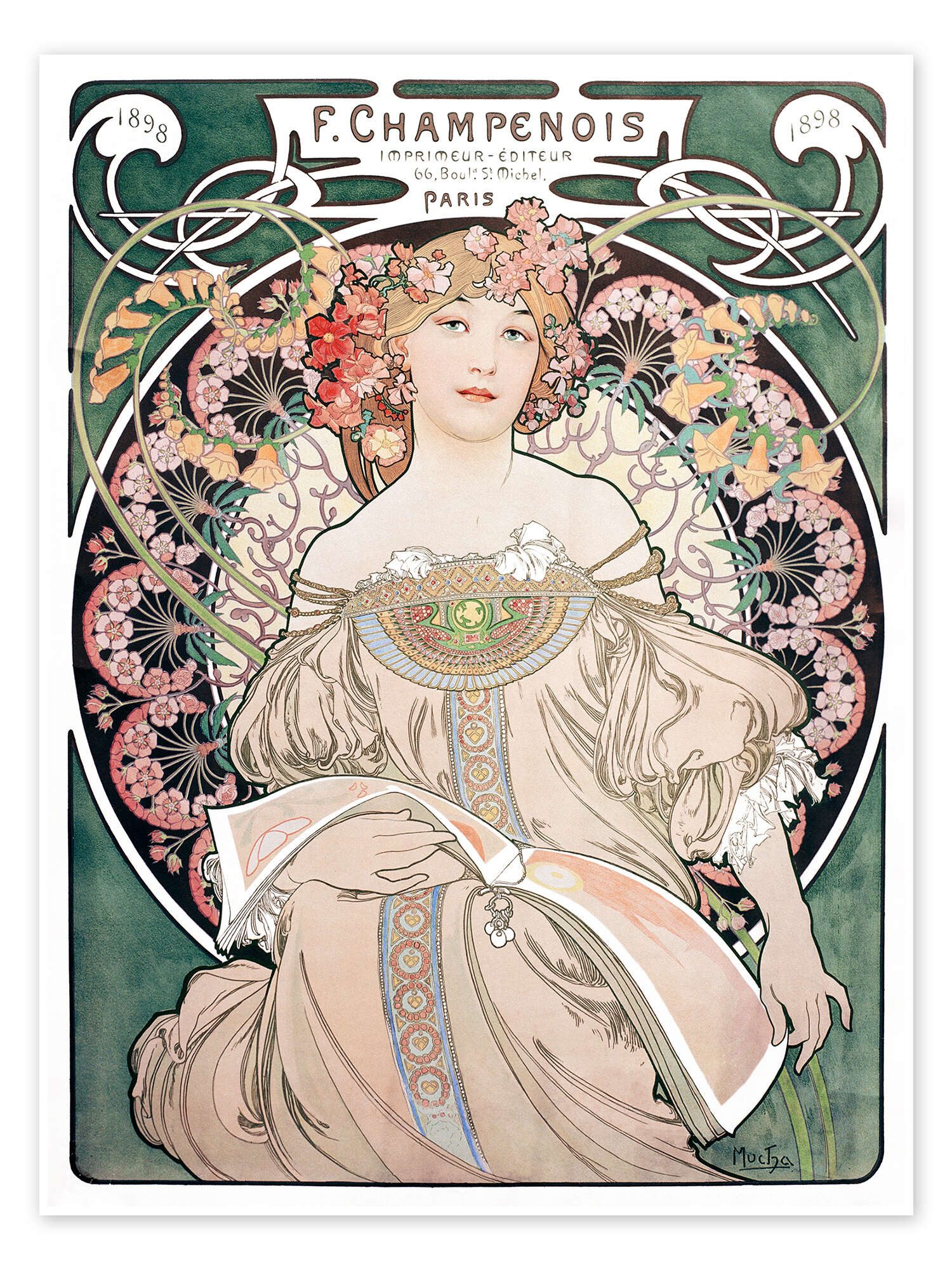 Posterlounge Wandbild F. Champenois I, Alfons Mucha, erhältlich als Poster, Leinwandbild, Wandsticker oder Acrylglasbild
