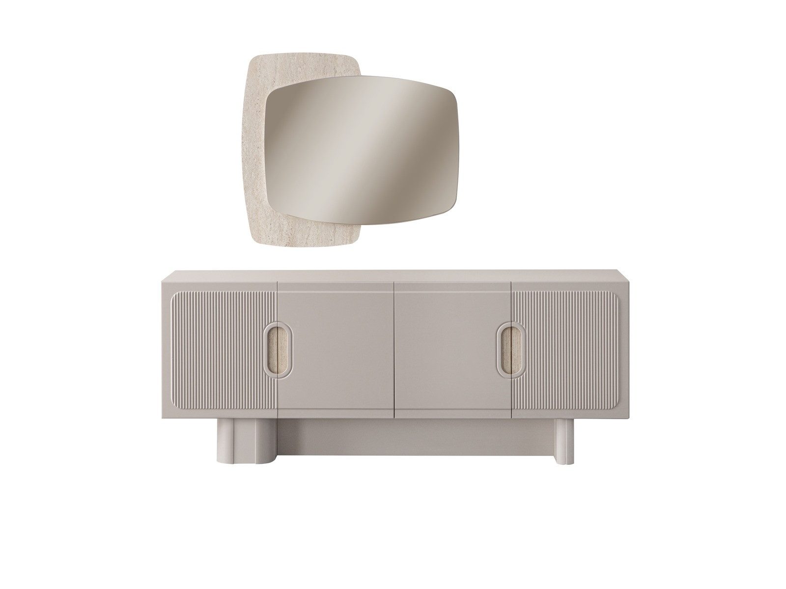 Villa Möbel Sideboard Valoria (Packung, 1 St., 1 St. Sideboard), Sideboard mit Spiegel und Stauraum für Esszimmer