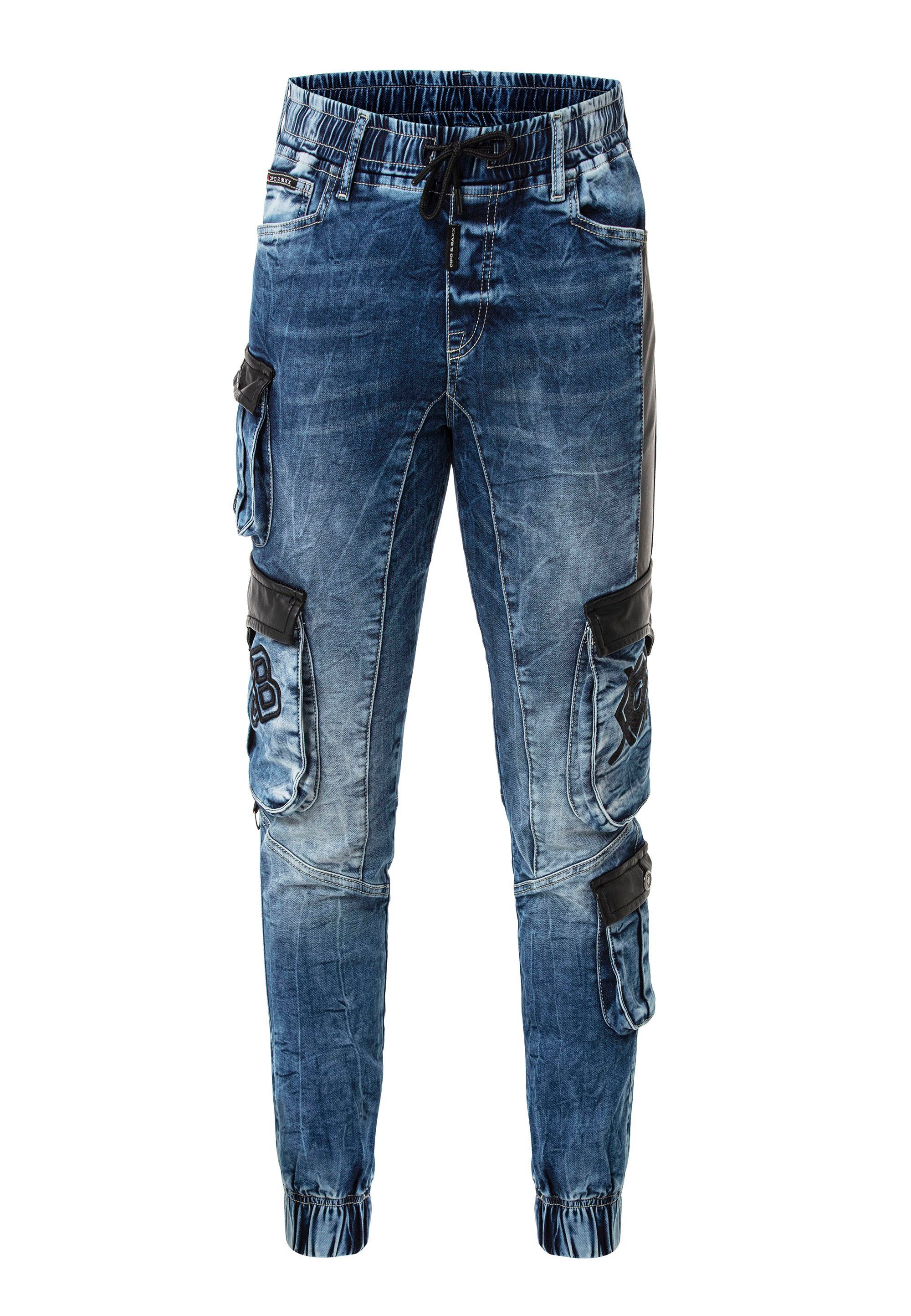 Designer-Look & Straight-Jeans im Cipo blau Baxx