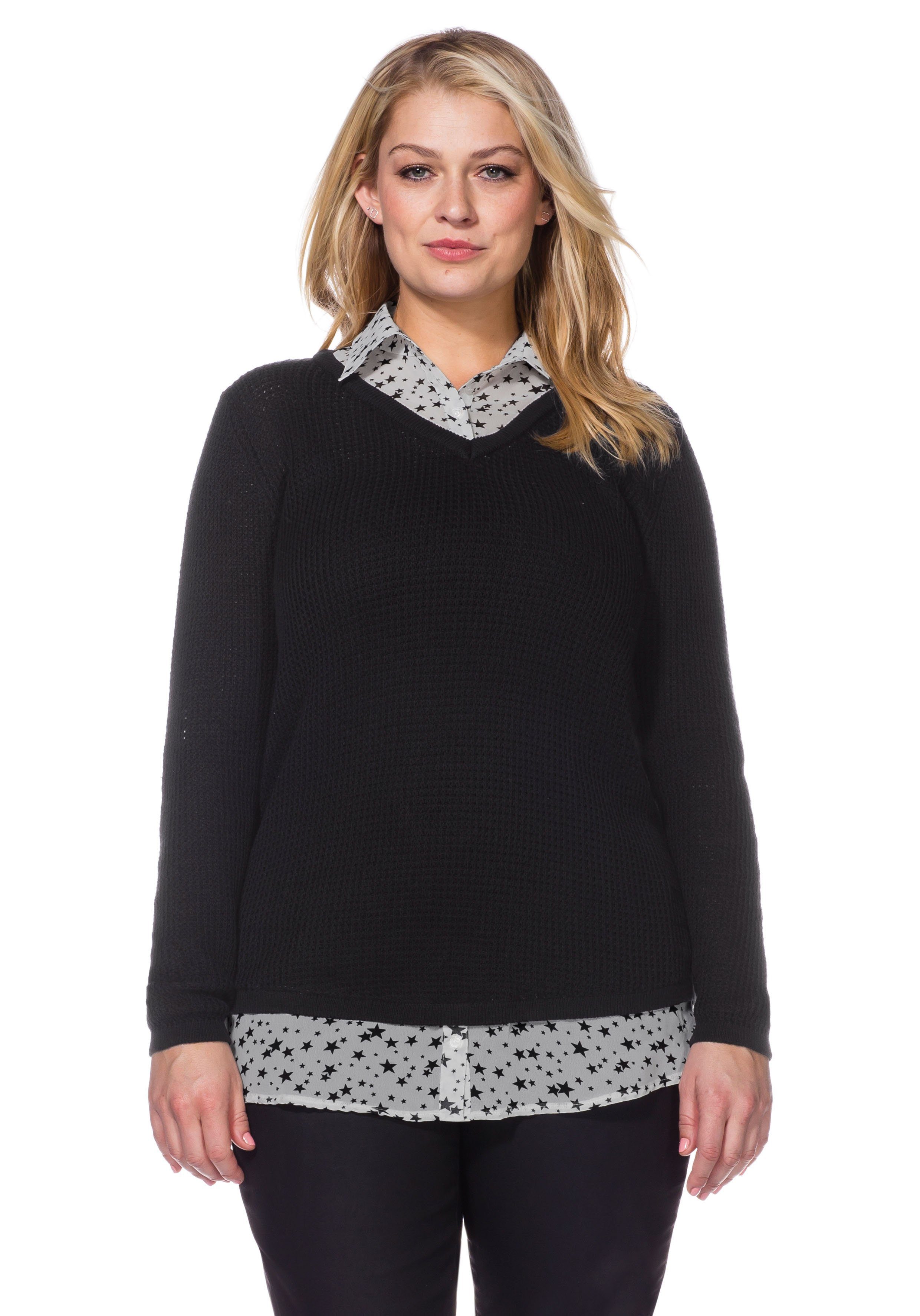 pullover mit wei�em kragen damen