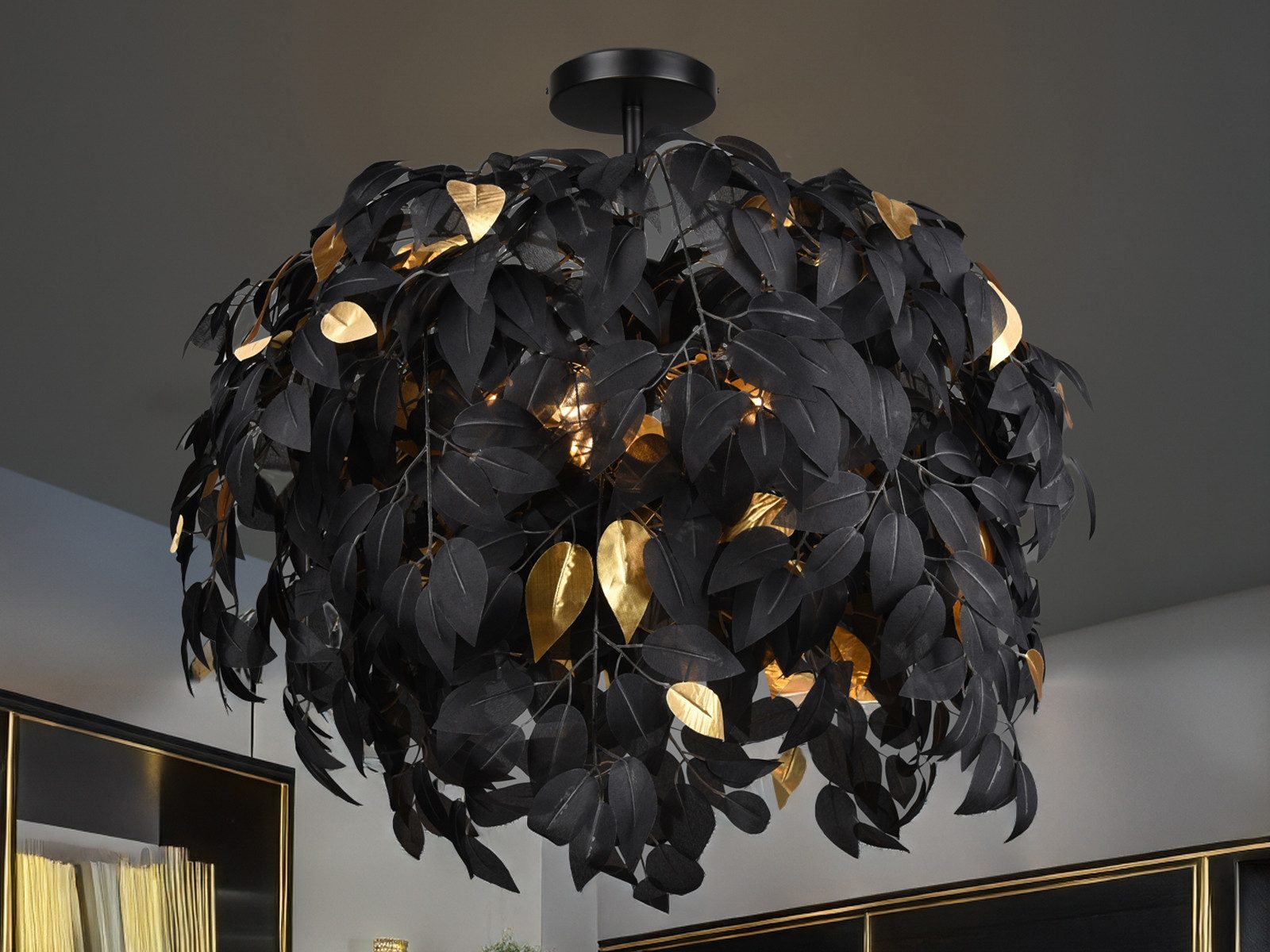 Reality Leuchten LED Deckenleuchte, Dimmfunktion, LED wechselbar, Warmweiß, groß-e ausgefallene Designer-lampe für Esstisch & Treppenhaus, Ø 70cm