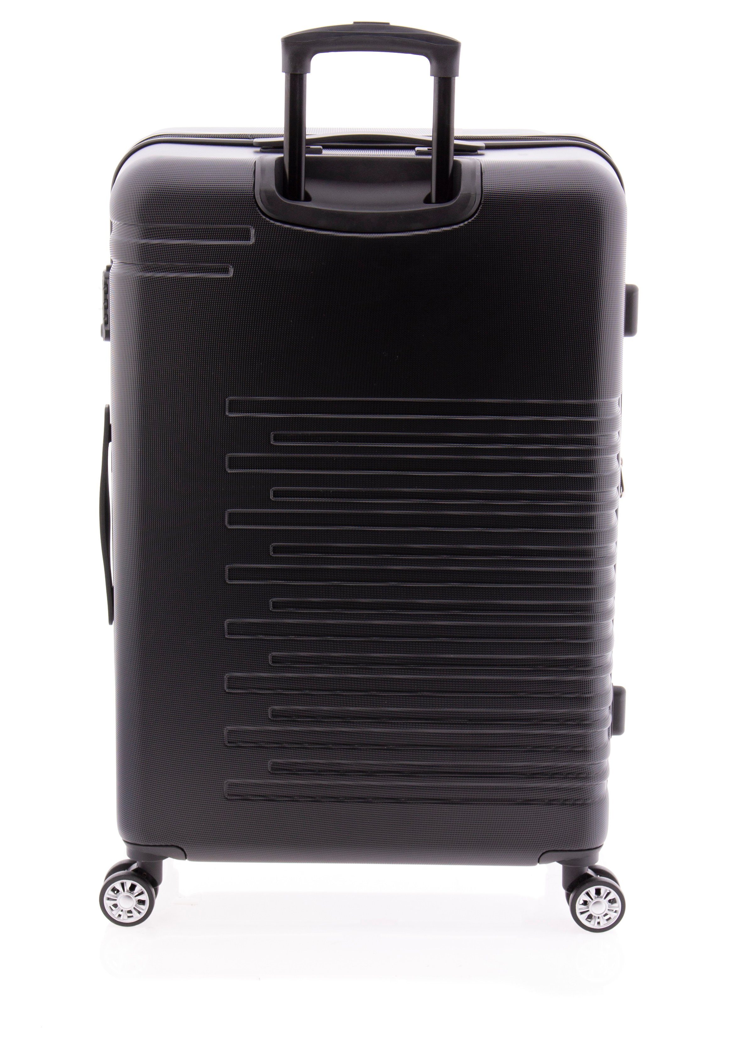 Koffer cm, 77 - GLADIATOR TSA, 4 div. schwarz Dehnfalte, Rollen, Farben Hartschalen-Trolley