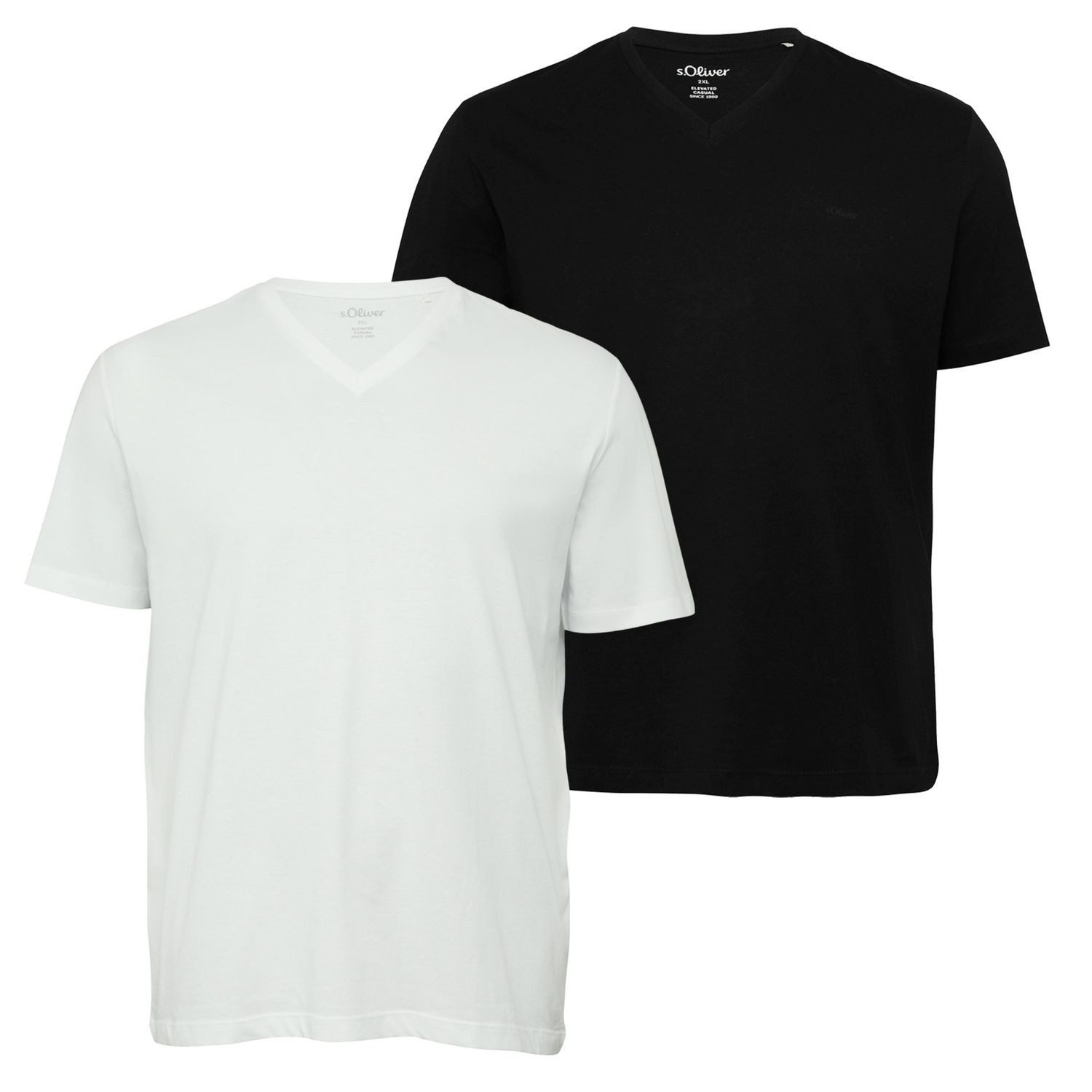 s.Oliver T-Shirt Basic (Sparpack, 2-tlg., 2er-Pack) T-Shirts in Übergrößen, Big Size, Plusgrößen im Doppelpack