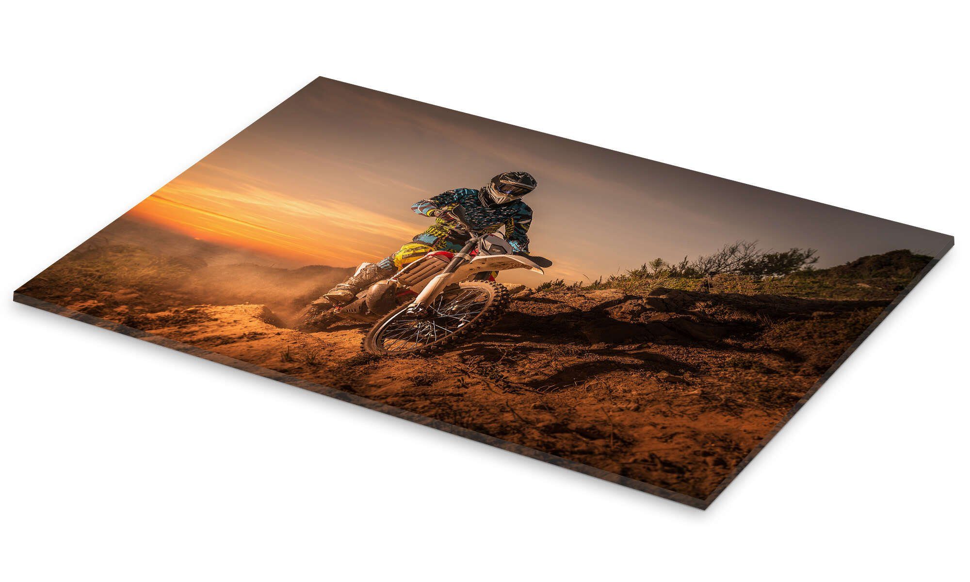 Posterlounge Wandbild Enduro-Fahrer am Berg, Editors Choice, erhältlich als Poster, Leinwandbild, Wandsticker oder Acrylglasbild