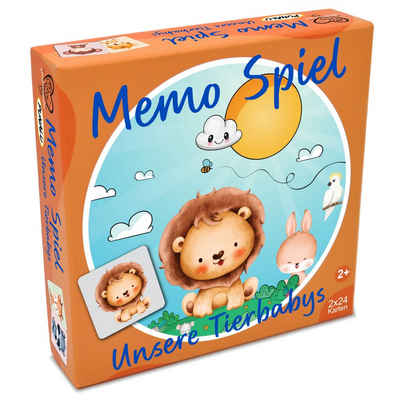 PUNALU Lernspielzeug Tierbaby Memorie für Kinder ab 2 Jahren, Memo Spiel, Lernspiel