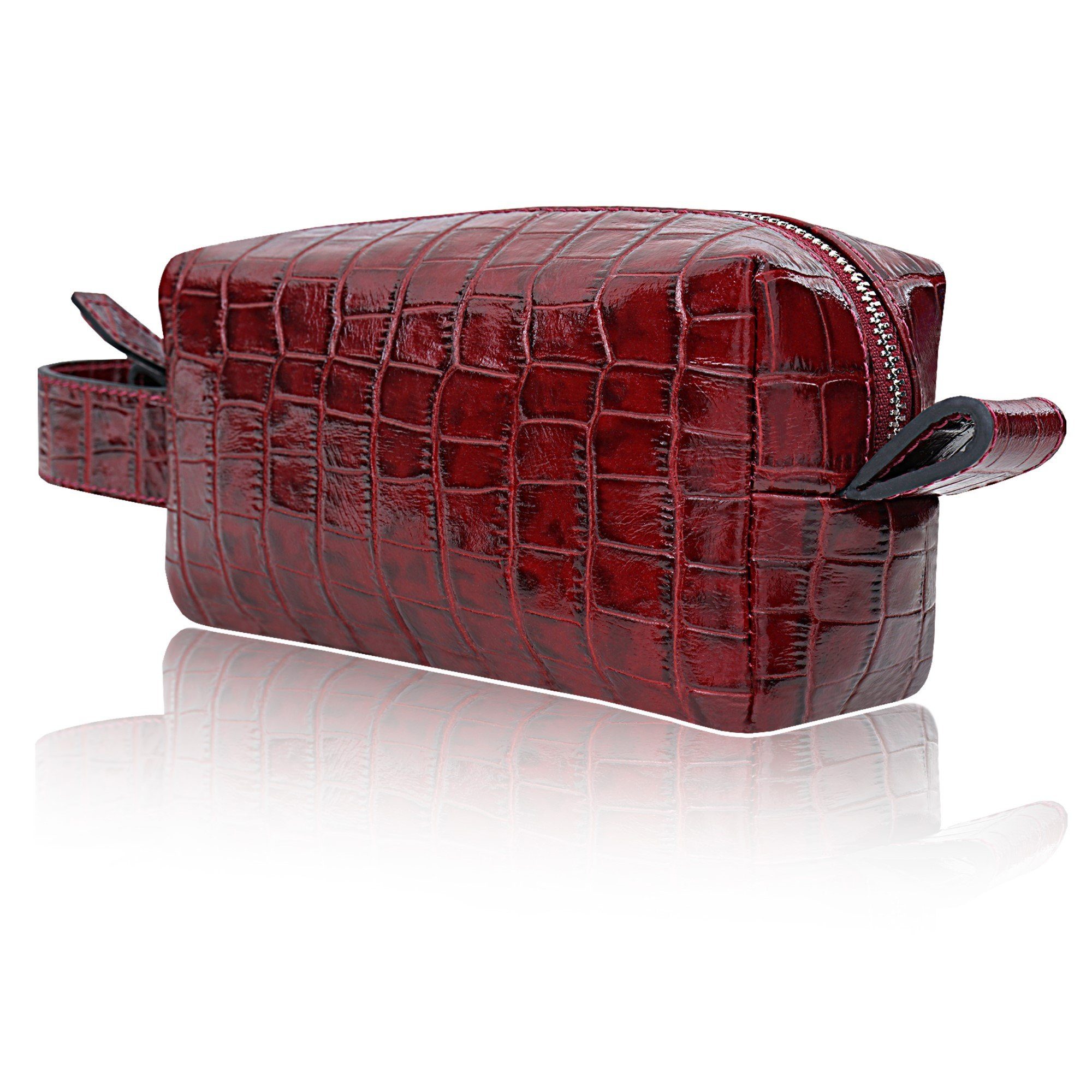 John Phillip Kulturbeutel Handgefertigte Leder Kulturtasche, Rasiertasche für Herren & Damen