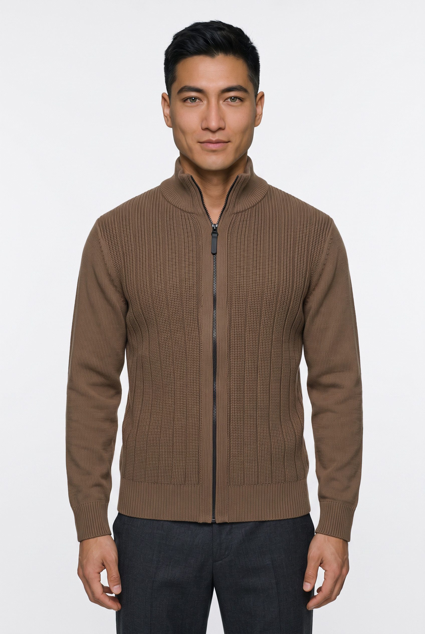 Pierre Cardin Strickjacke in gerippter Qualität