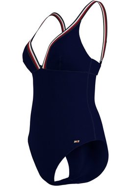 Tommy Hilfiger Swimwear Badeanzug TRIANGLE ONE PIECE RP mit kontrastfarbenen Kanten