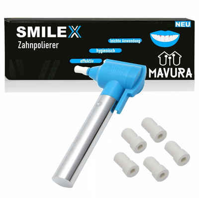 MAVURA Zahnpflege-Set SMILEX Zahnpolierer Zahnstein Poliermaschine Zahn Politur, weiße Zähne gegen Zahnverfärbungen Zahnreiniger Zahnreinigung
