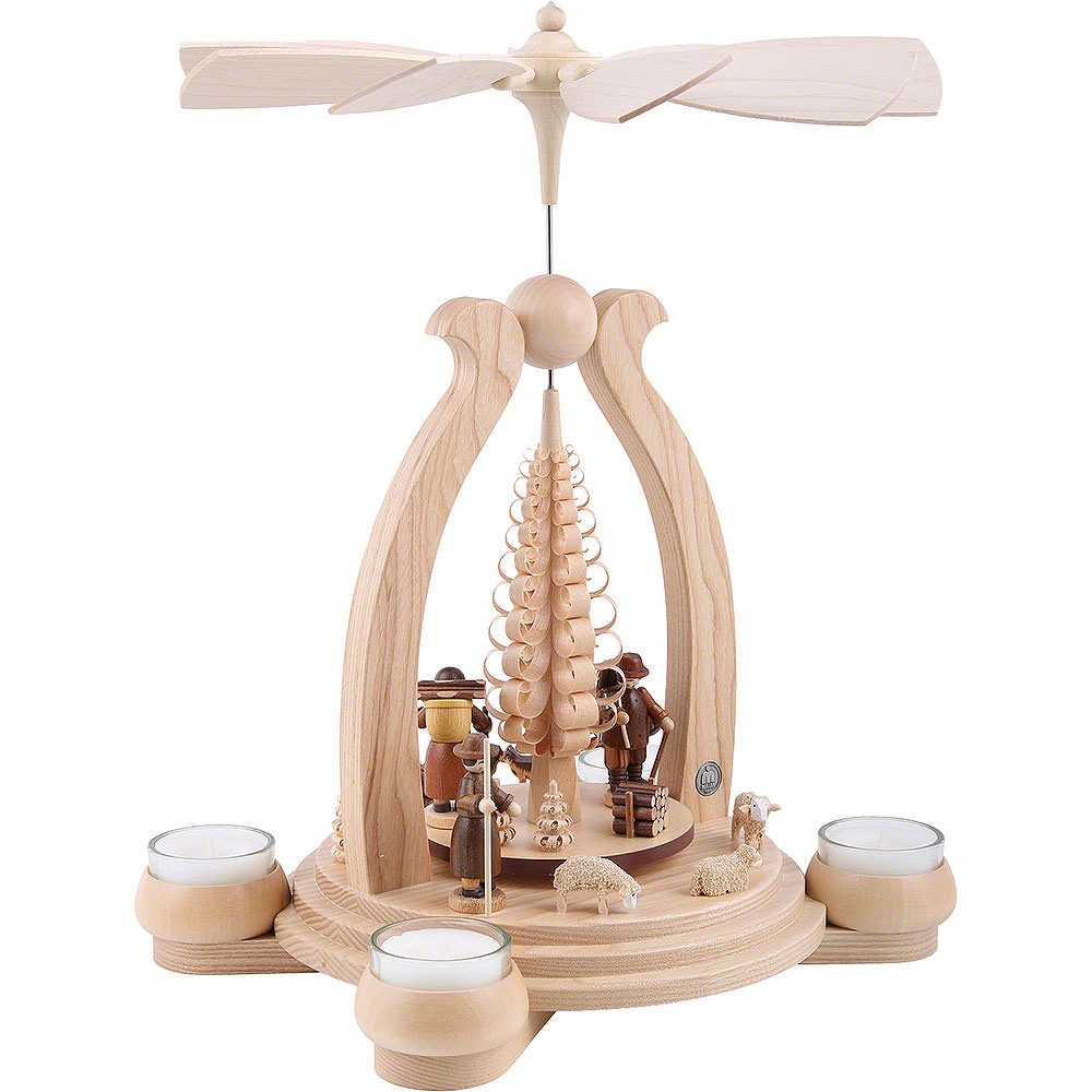 Müller Kleinkunst GmbH Seiffen Weihnachtspyramide 1-stöckige Pyramide Waldmotiv (34cm) von Müller Kleinkunst