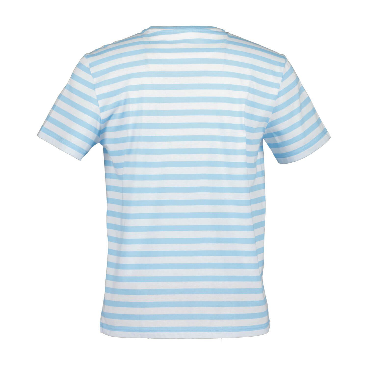 mittelblau - Rundhalsshirt Herren mit Sommershirt Seven T-Shirt Blue Streifen Gestreiftes