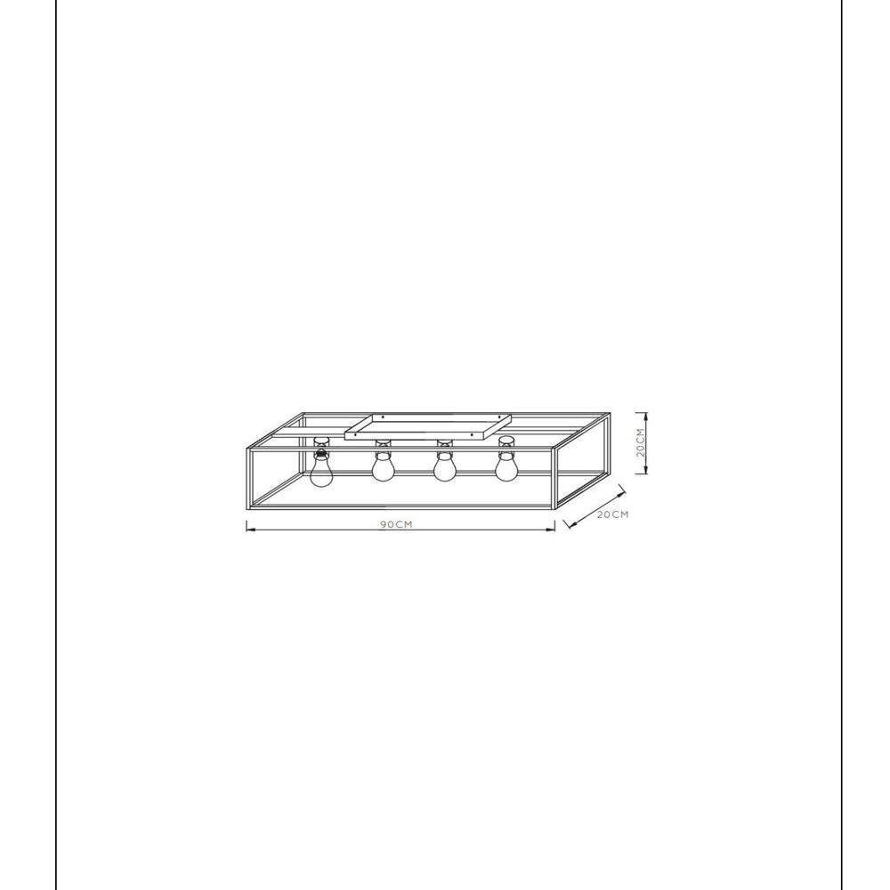 Angabe, keine Deckenleuchte enthalten: und Ruben Deckenlampe, click-licht Deckenbeleuchtung, 900mm, warmweiss, in Deckenleuchte Nein, Gold-matt Schwarz Leuchtmittel E27 4-flammig Deckenlicht