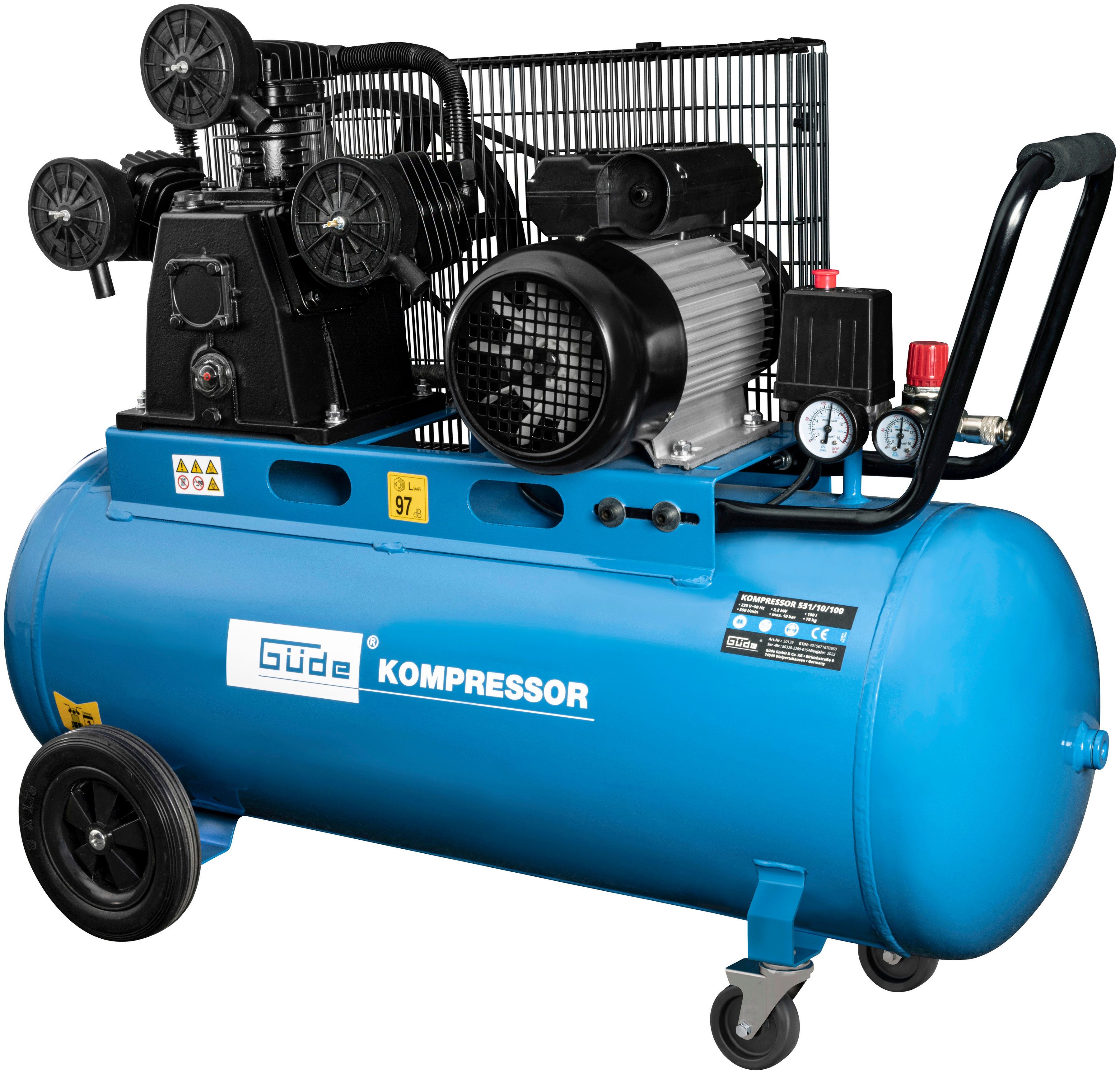 Güde Kompressor »551/10/100«, 550 W, max. 10 bar, 100 l