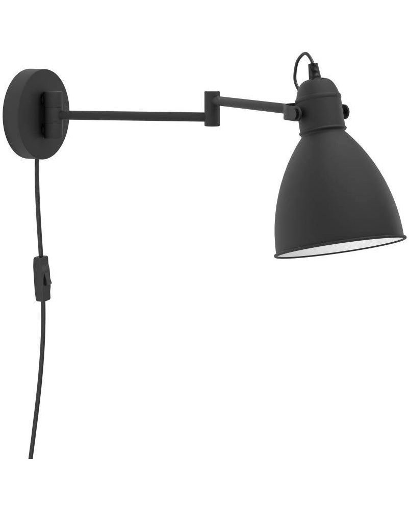 EGLO Wandleuchte SAN PERI Wandlampe, Stahl, E27, IP20, Schlafzimmerlampe, B günstig online kaufen