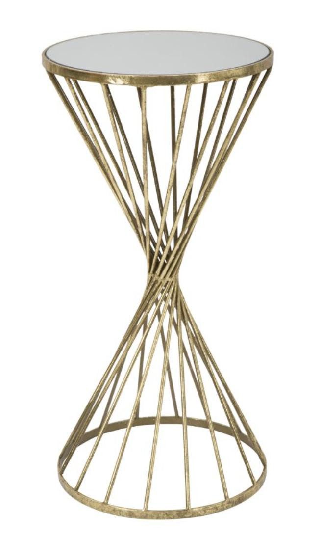 Natur24 Beistelltisch Hypnos Beistelltisch 35 x 35 x 70 cm Metall MDF Glas Gold