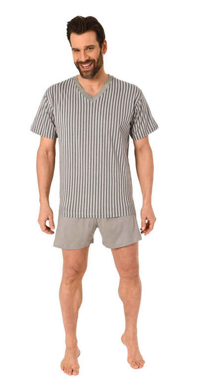 Normann Pyjama Normann Herren Schlafanzug kurz Shorty Pyjama aus 100 % Baumwolle