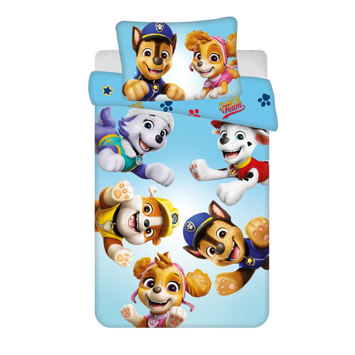 PAW PATROL Bettwäsche zweiteiliges Set für Baby 100 × 135 cm 40 x 60 cm, Baumwolle, 2 teilig