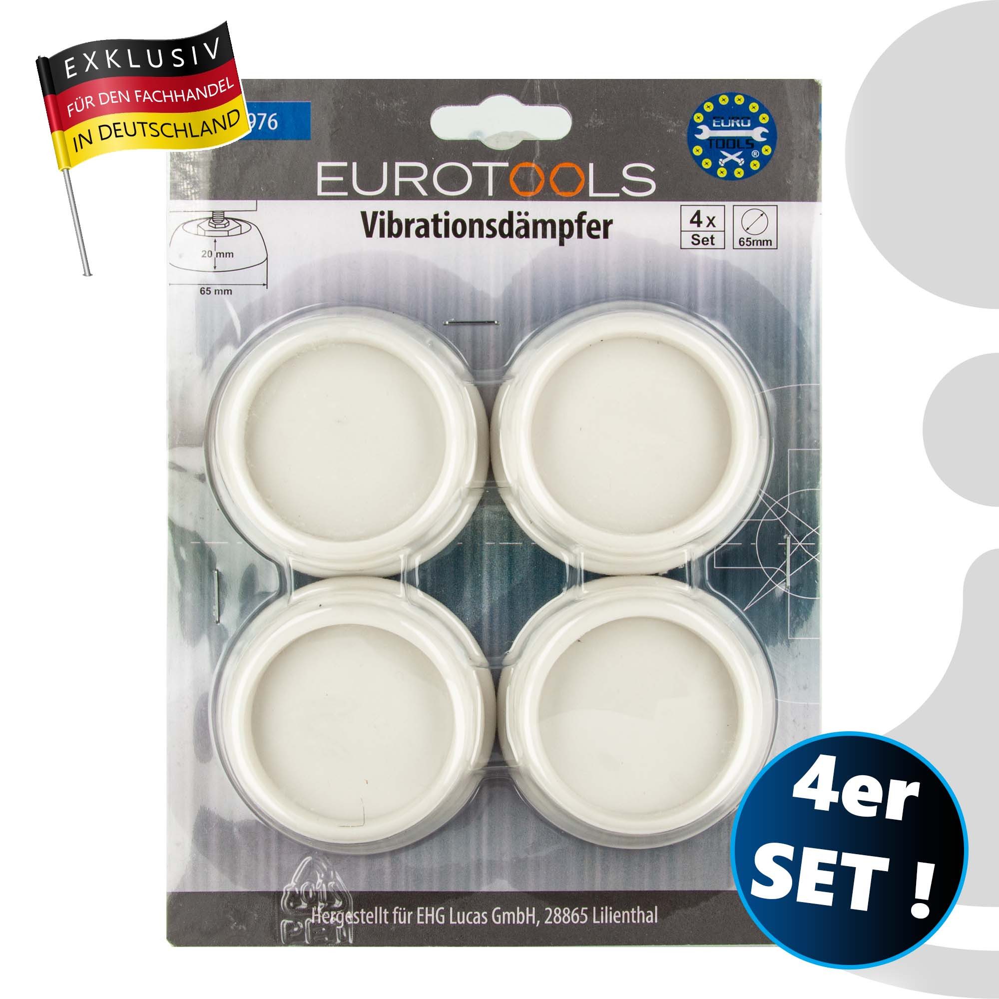 EUROTOOLS Küchenarmatur Schwingungsdämpfer für Spül - und Waschmaschine, 4-er Set