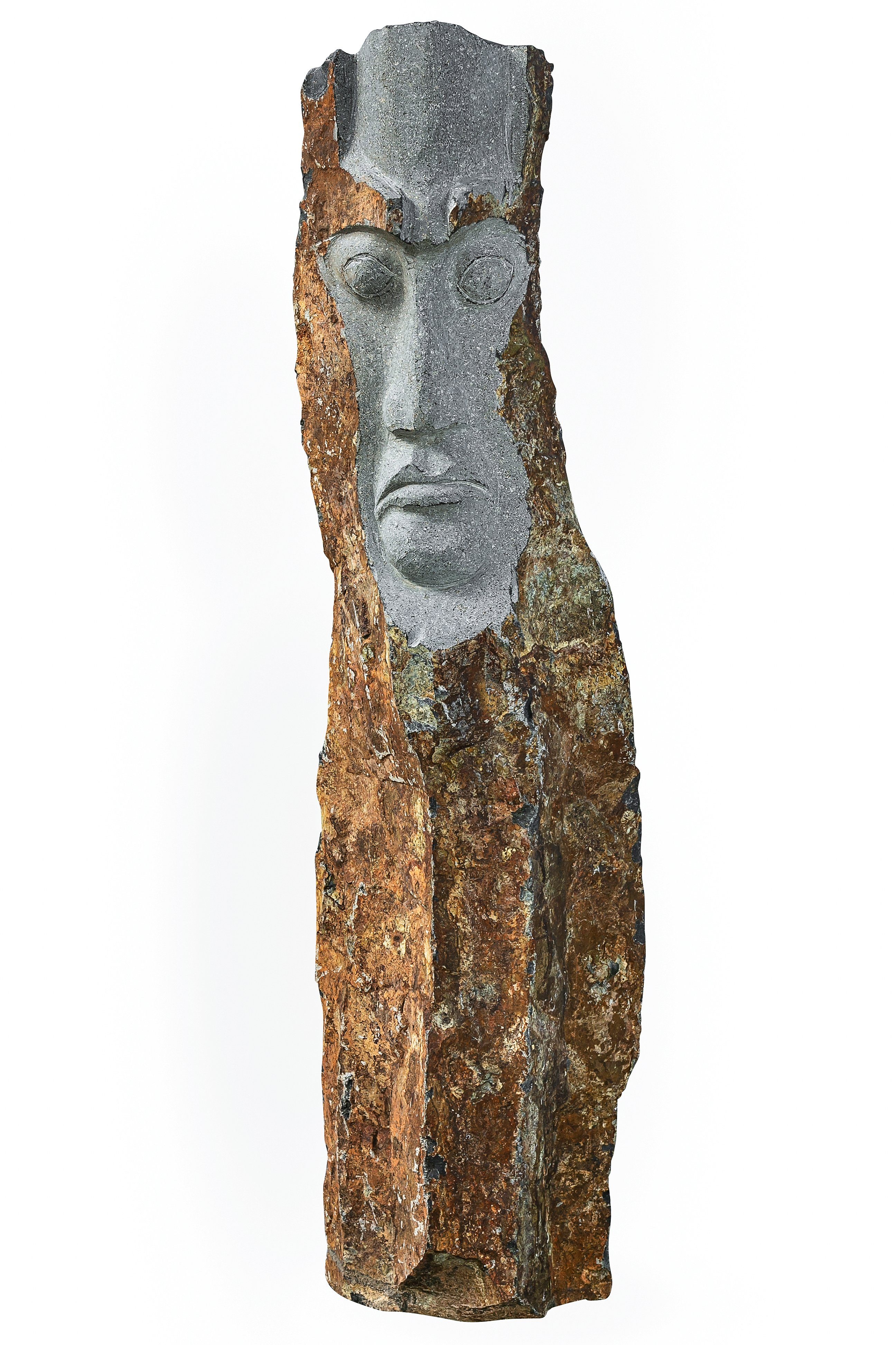 Dehner Gartenbank Dekosäule mit Gesicht, 100 x 20 x 20 cm, Basalt