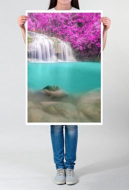 Sinus Art Poster Landschaftsfotografie 60x90cm Poster Erawan Wasserfall Thailand