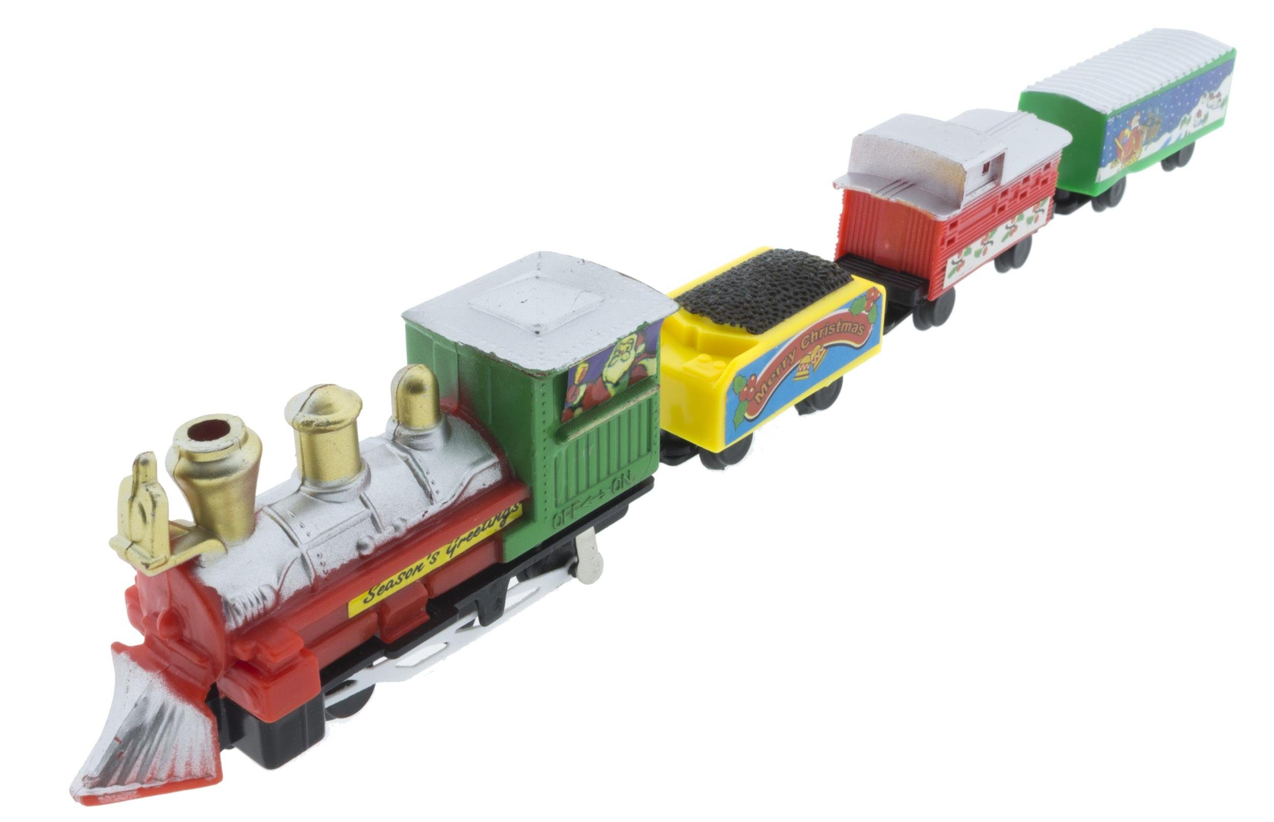 Spielzeug-Eisenbahn Spielzeug Eisenbahn mit 3 Waggons günstig online kaufen