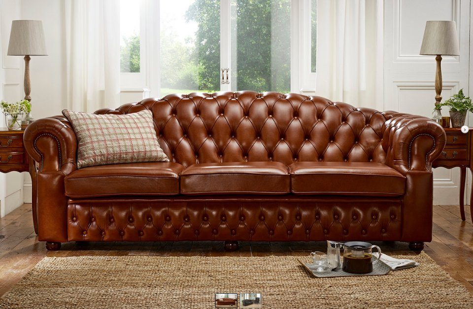 JVmoebel Chesterfield-Sofa, Chesterfield 4 Sitzer Sofa Design Sofa Couch 270 cm