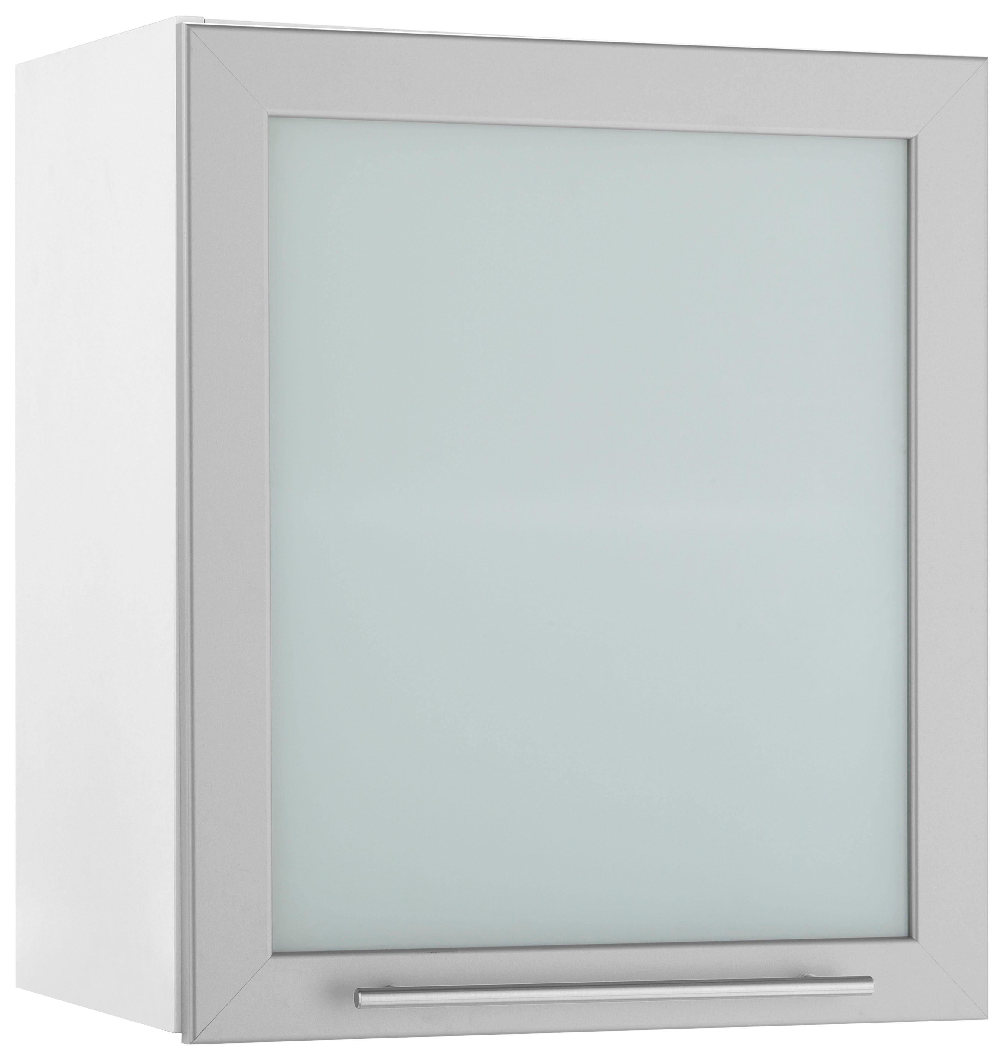 wiho Küchen Glashängeschrank Flexi2 Breite 50 cm alufarben/weiß