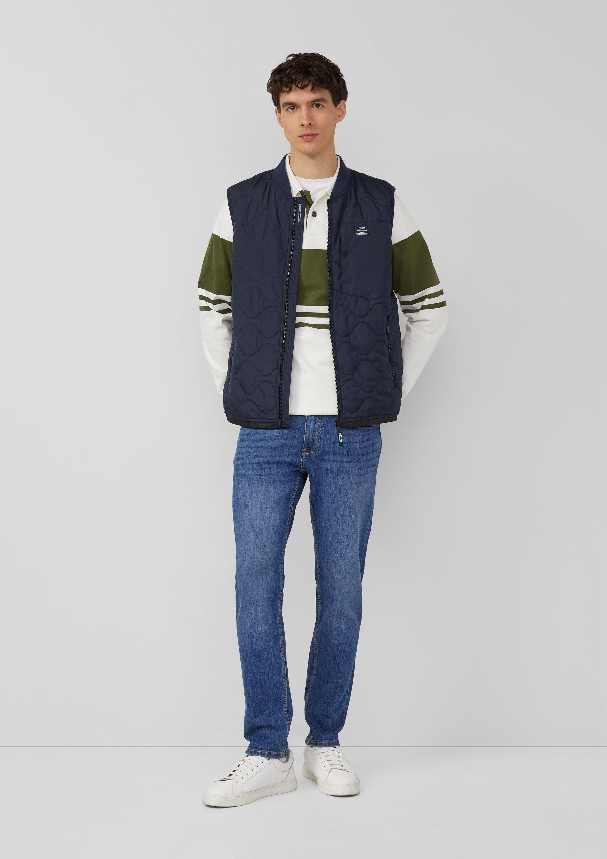 s.Oliver Outdoorjacke Outdoor-Weste Leichte Steppweste mit Bomberkragen im Workwear-Stil