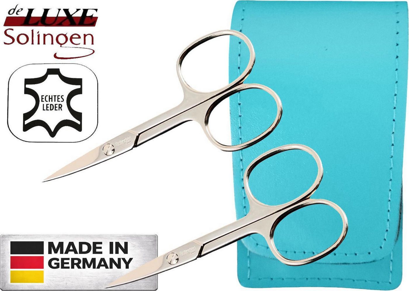 EloModa Nagelschere 2x Solingen Nagelschere gehärteter Stahl – Extra scharf mit gebogener, (2-tlg), Nagelscheren Set Solingen 2-teilig – Fingernagelschere
