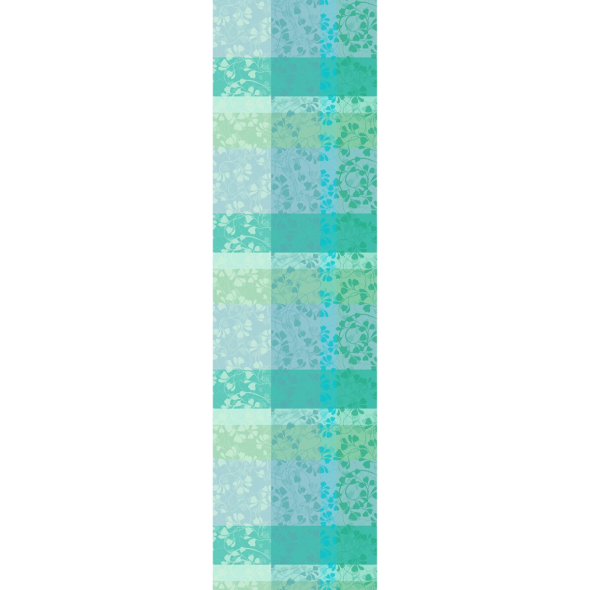 Garnier Thiebaut Tischläufer Tischläufer Mille Feuillages Turquoise 55x180 cm, jacquard-gewebt
