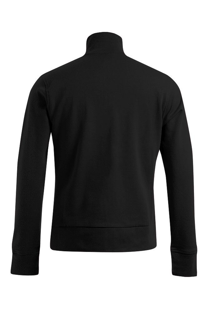 Promodoro Schwarz mit Innenseite, Stand-Up Größen Collar Jacke in großen angerauter auch 5XL bis Sweatjacke